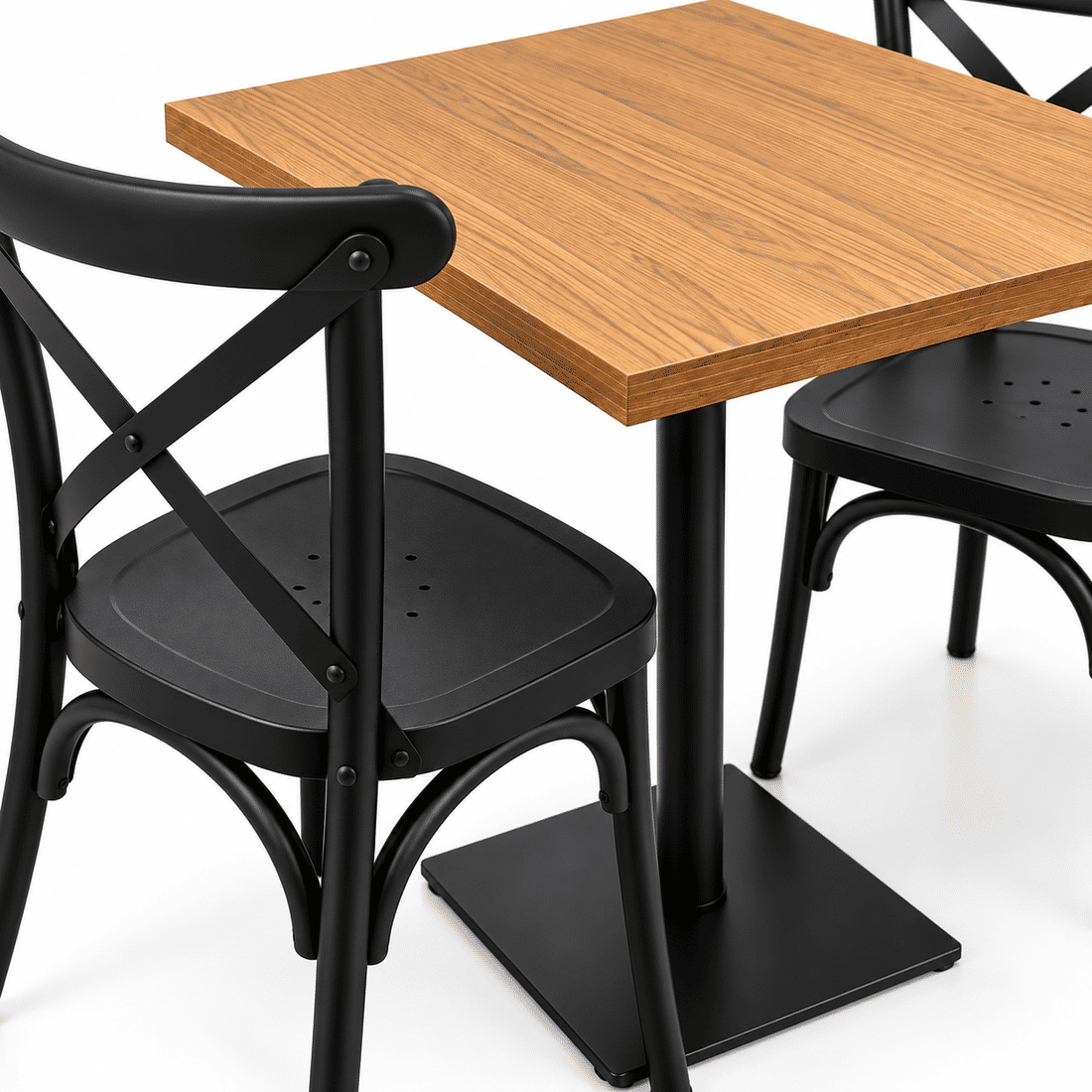 Conjunto Industrial Mesa 70x70 Pé Central com 2 cadeiras X Design Conjunto Industrial Mesa 70x70 Pé Central com 2 cadeiras X Design