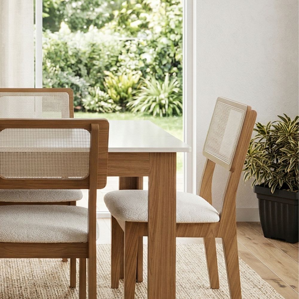 Mesa de Jantar 6 Lugares em Madeira 160x90 TM22 WJ Mesa de Jantar 6 Lugares em Madeira 160x90 TM22 WJ