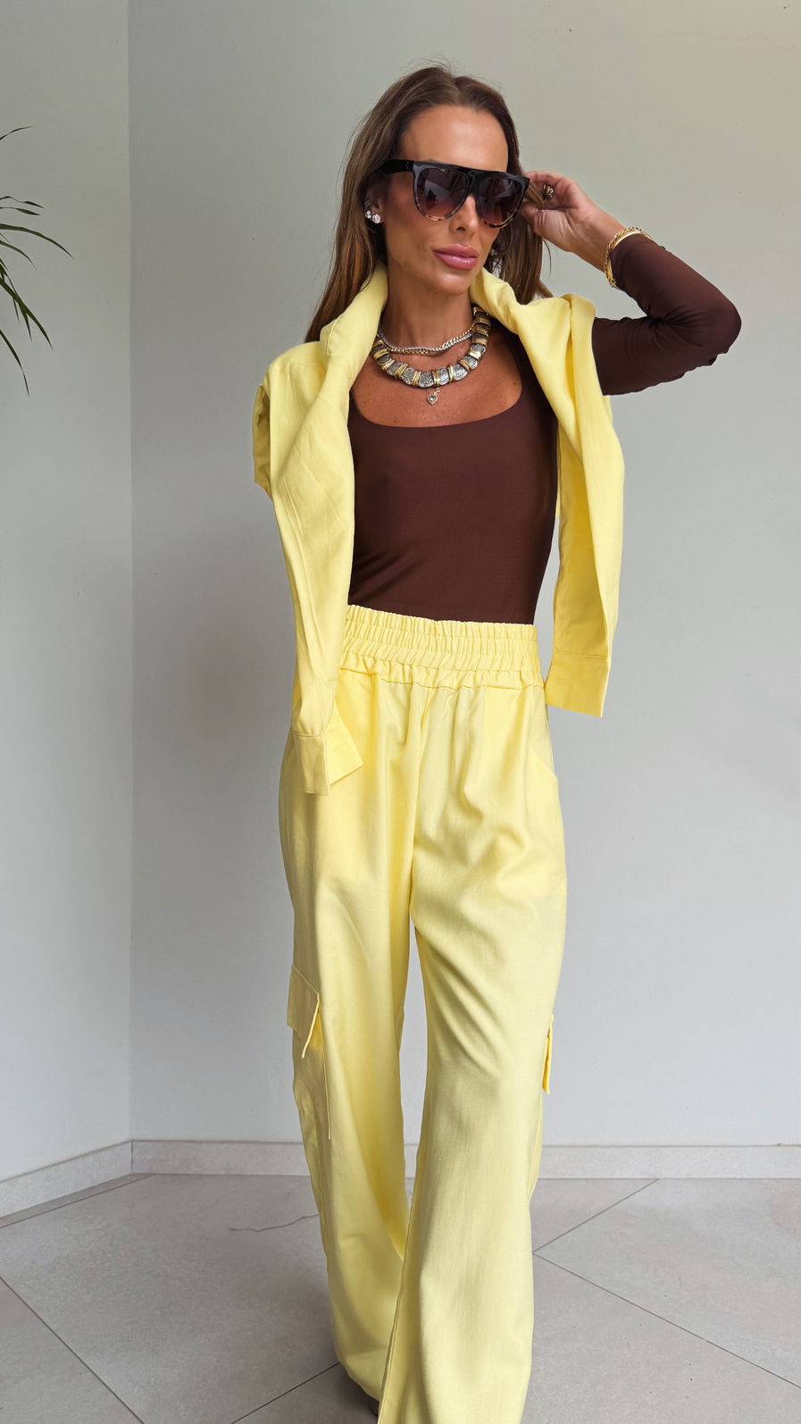 Conjunto Alfaiataria Marrant Royale na Cor Amarelo Conjunto Alfaiataria Marrant Royale na Cor Amarelo