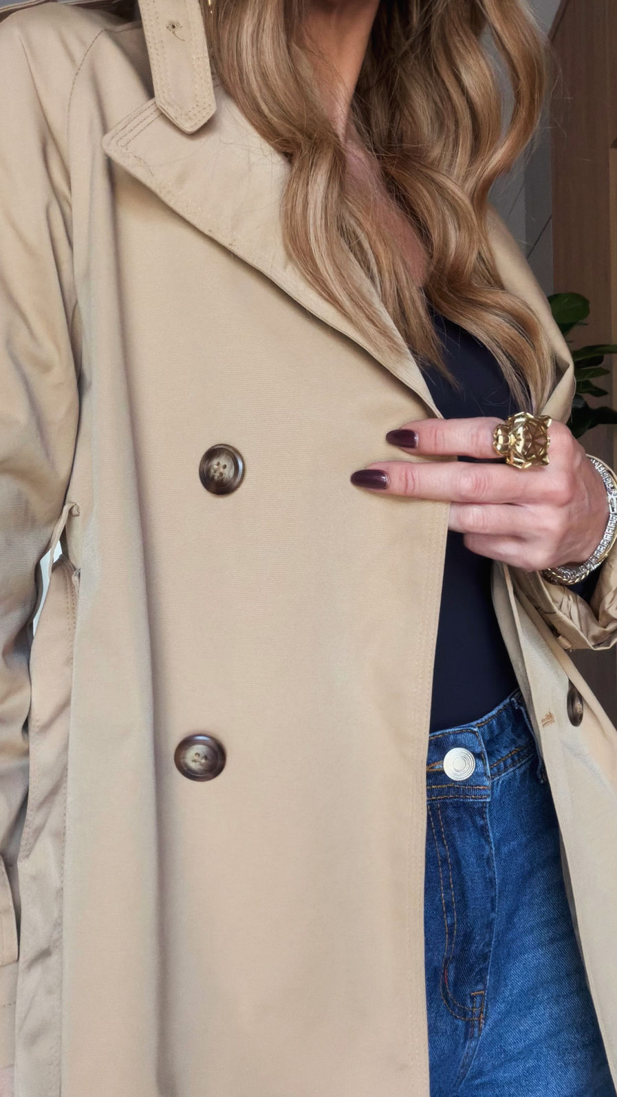 Trench Coat Feminino Clássico Médio cor Nude