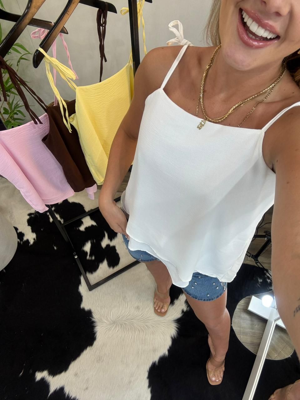 Blusa Alças Amarração Búzios Blusa Alças Amarração Búzios