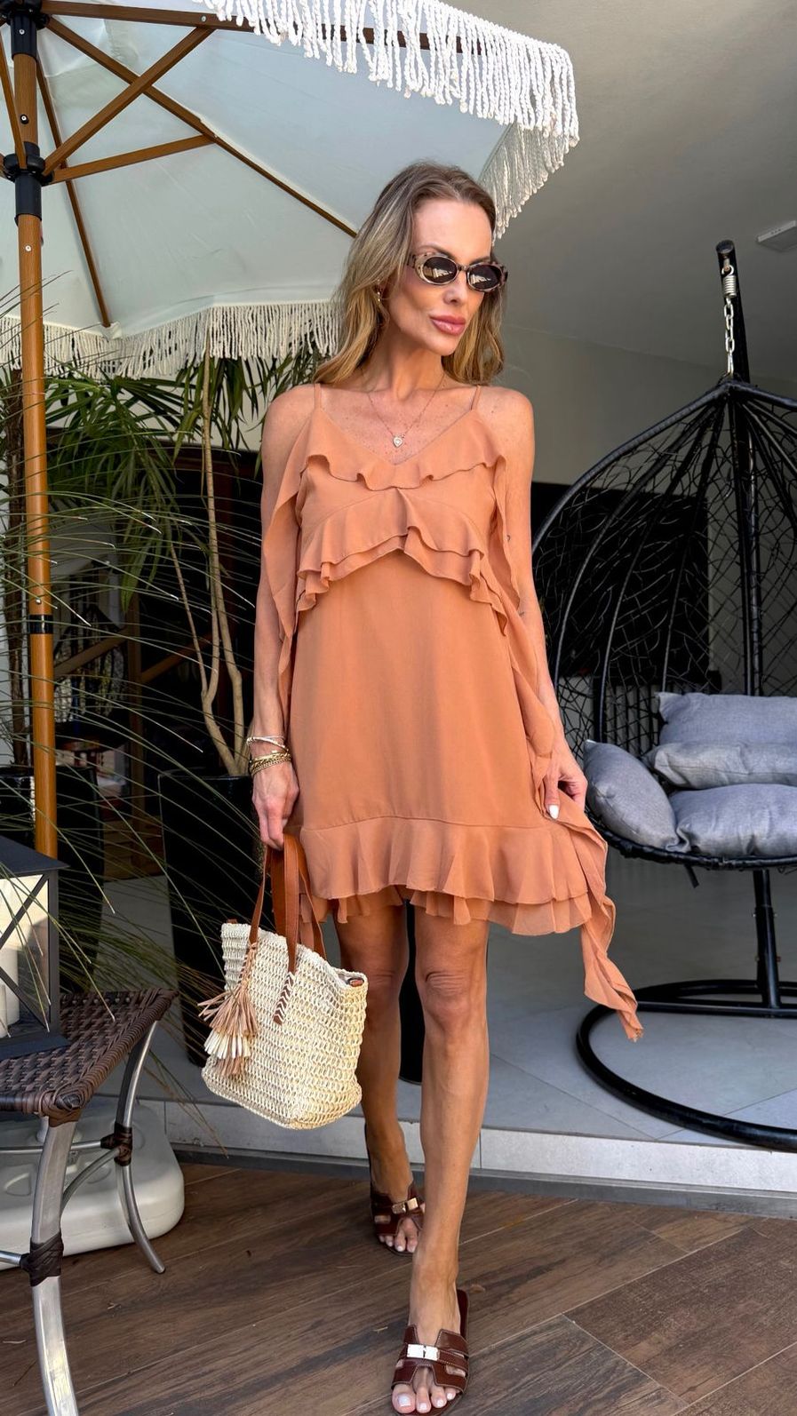 Vestido Chiffon Babados Vestido Chiffon Babados