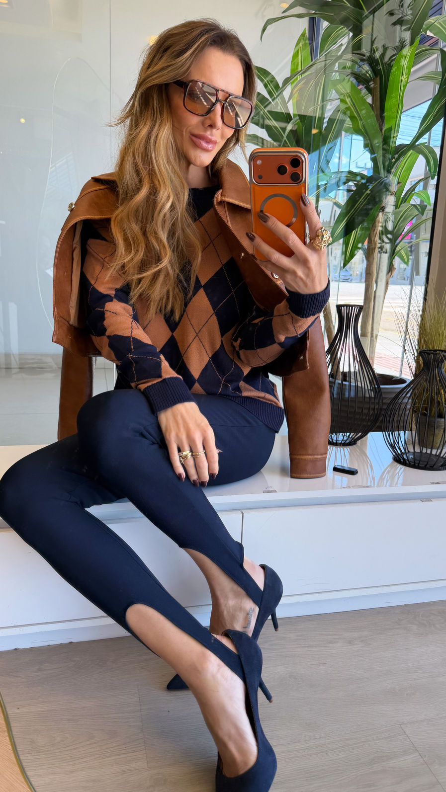 Calça Feminina Legging Fusô com Pezinho cor Marinho