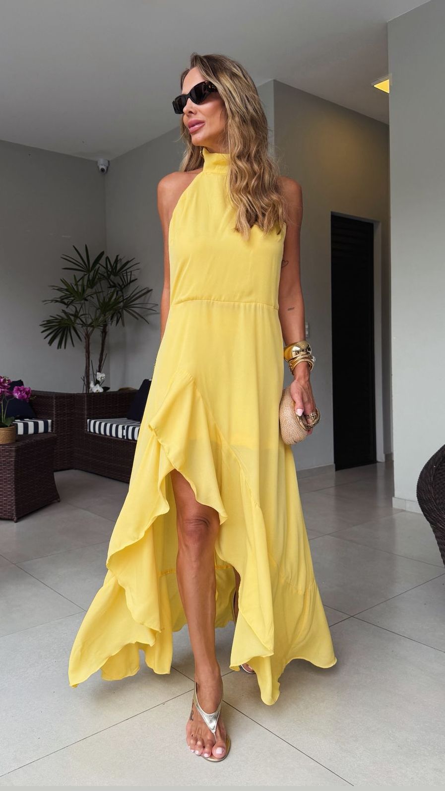 Vestido Chifon Amarelo Vestido Chifon Amarelo