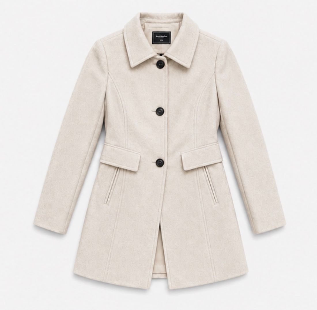 Casaco Feminino Lã Batida Clássico cor Nude Casaco Feminino Lã Batida Clássico cor Nude