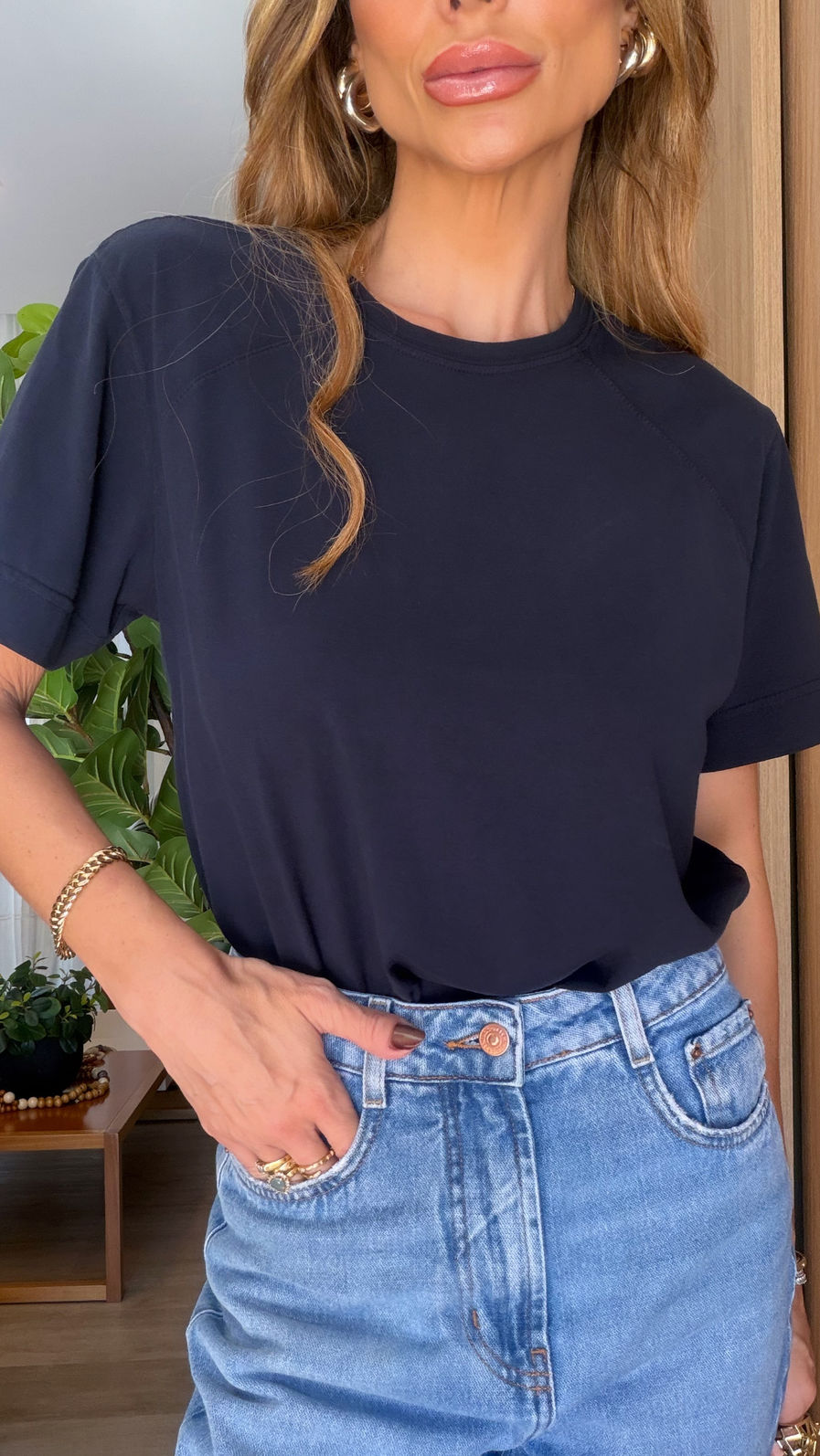 T-SHIRT SIGN ESSENTIAL ALGODÃO COR MARINHO