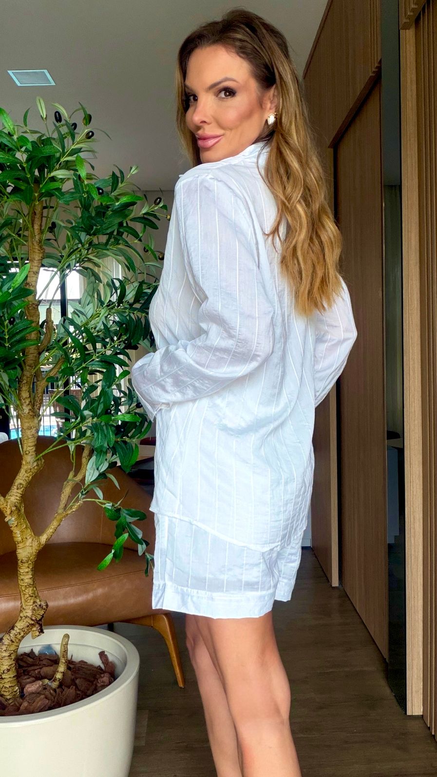 Conjunto Listrado Paris cor Branco