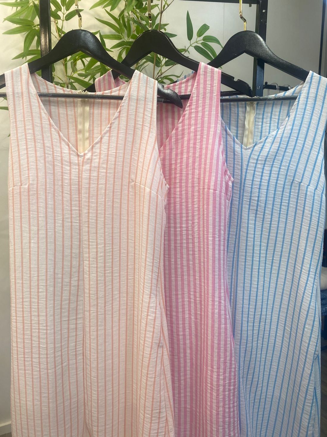 Vestido Linho Listras 