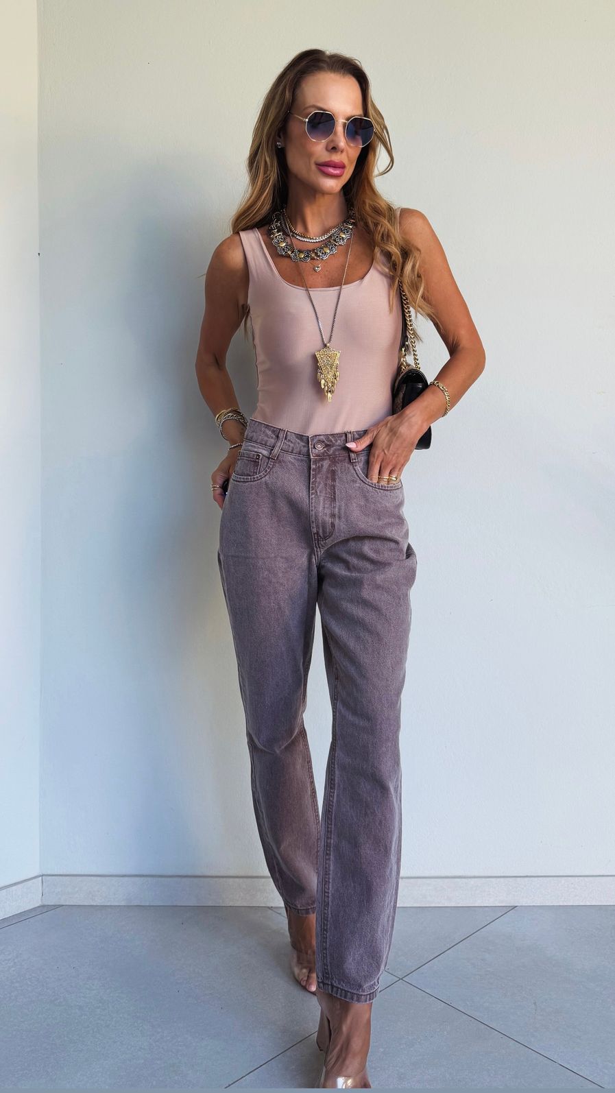 Body Regata Decote Quadrado em Suplex Premium cor Nude Body Regata Decote Quadrado em Suplex Premium cor Nude