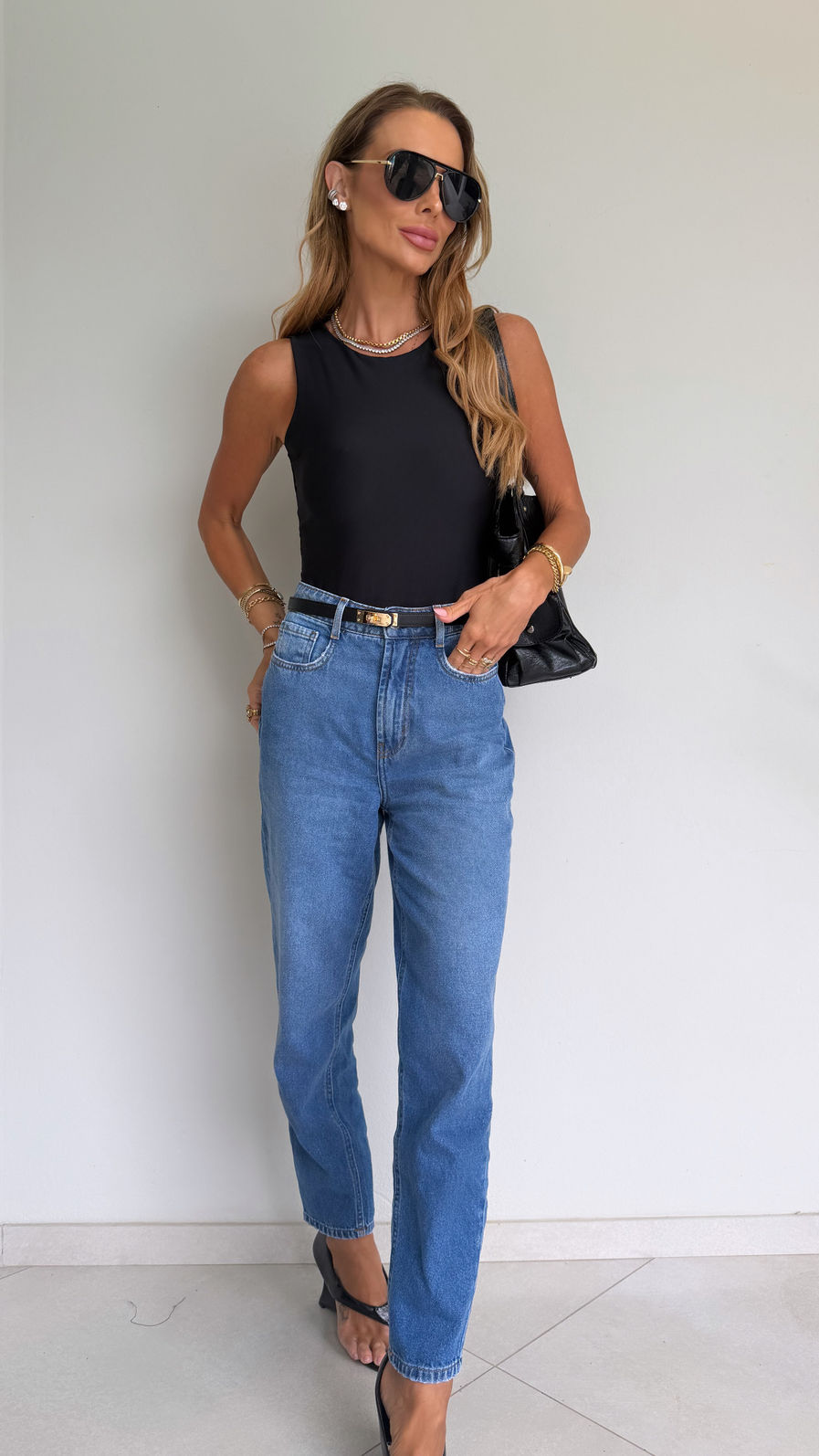 Body Regata em Suplex Premium cor Preta