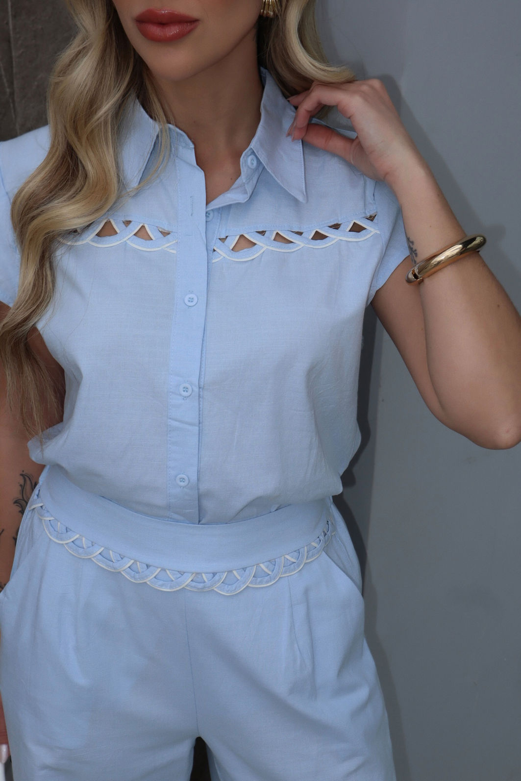 Conjunto Alice Viscolinho cor Azul