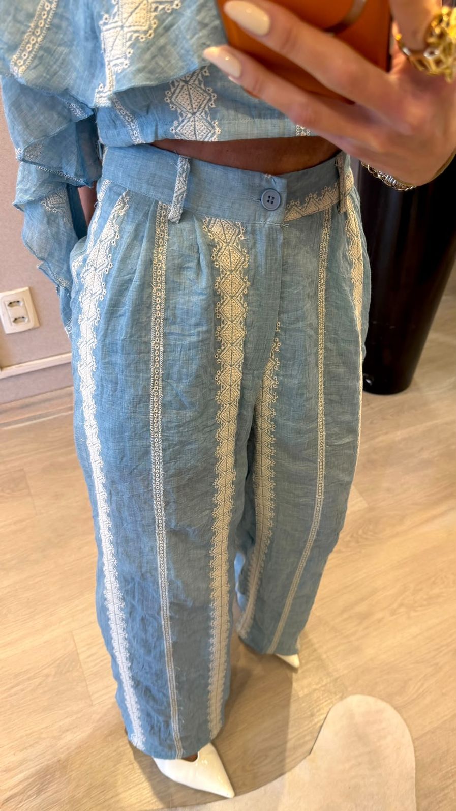 Conjunto Eliz Bordado cor Azul 