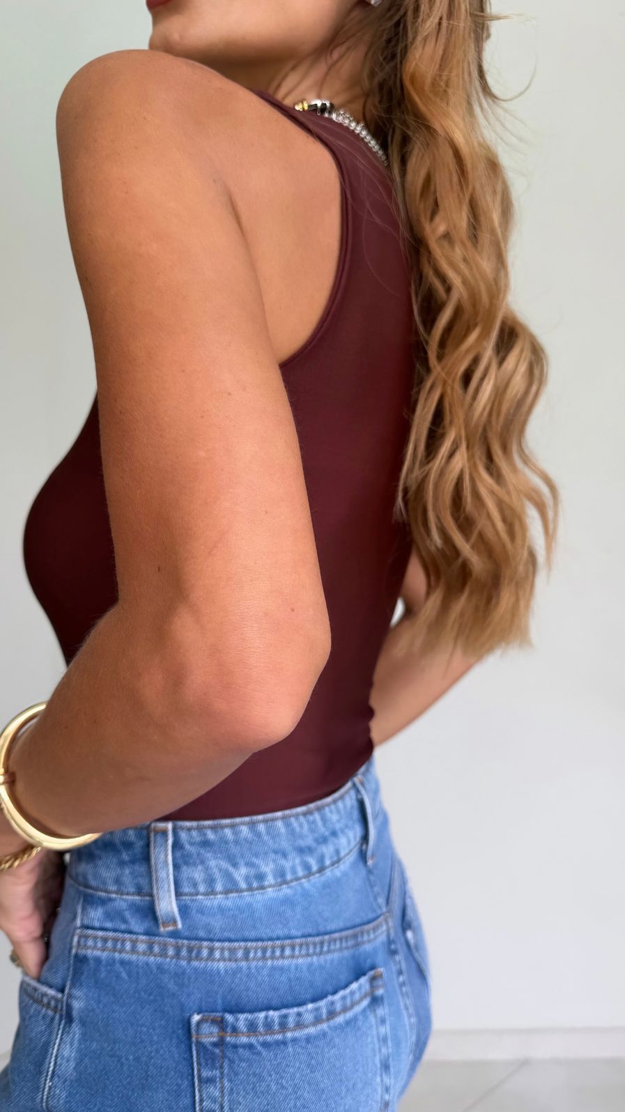 Body Regata em Suplex Premium cor Burgundy