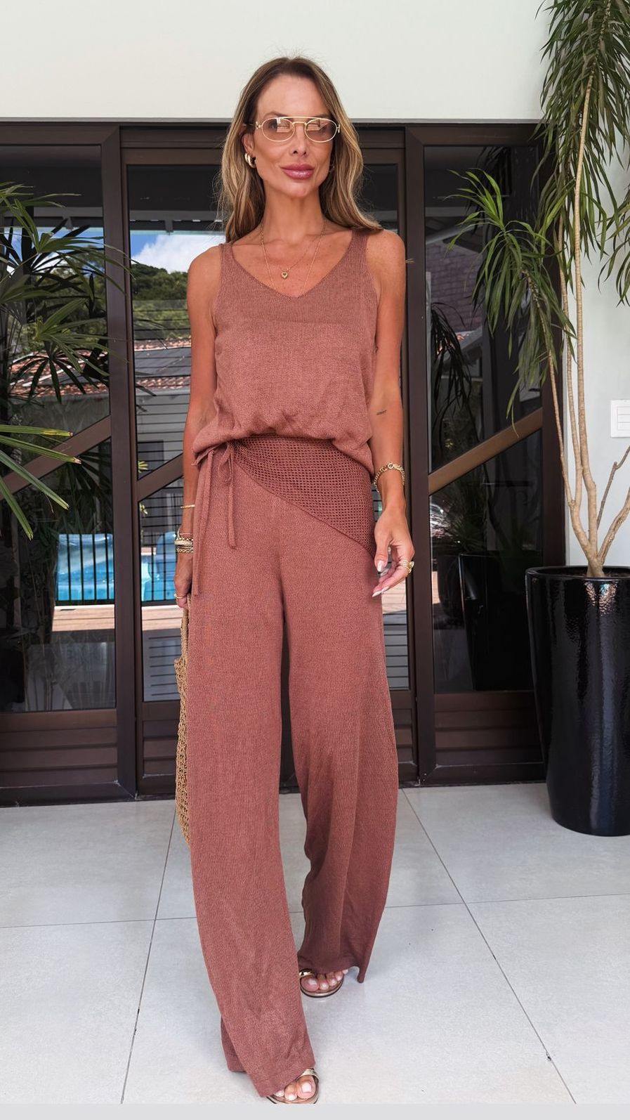 Conjunto Modal com Amarração na Cintura Conjunto Modal com Amarração na Cintura