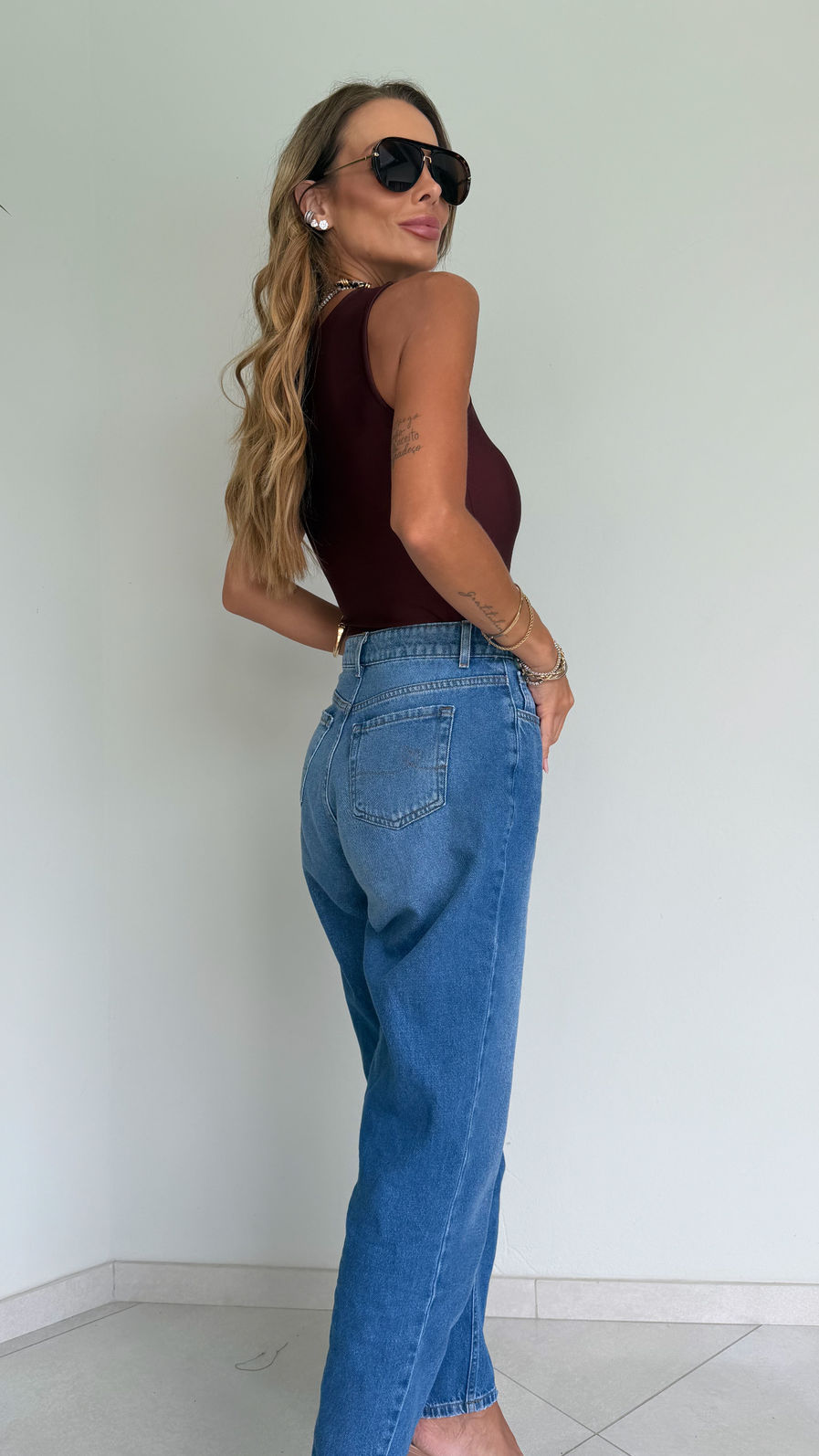 Body Regata em Suplex Premium cor Burgundy