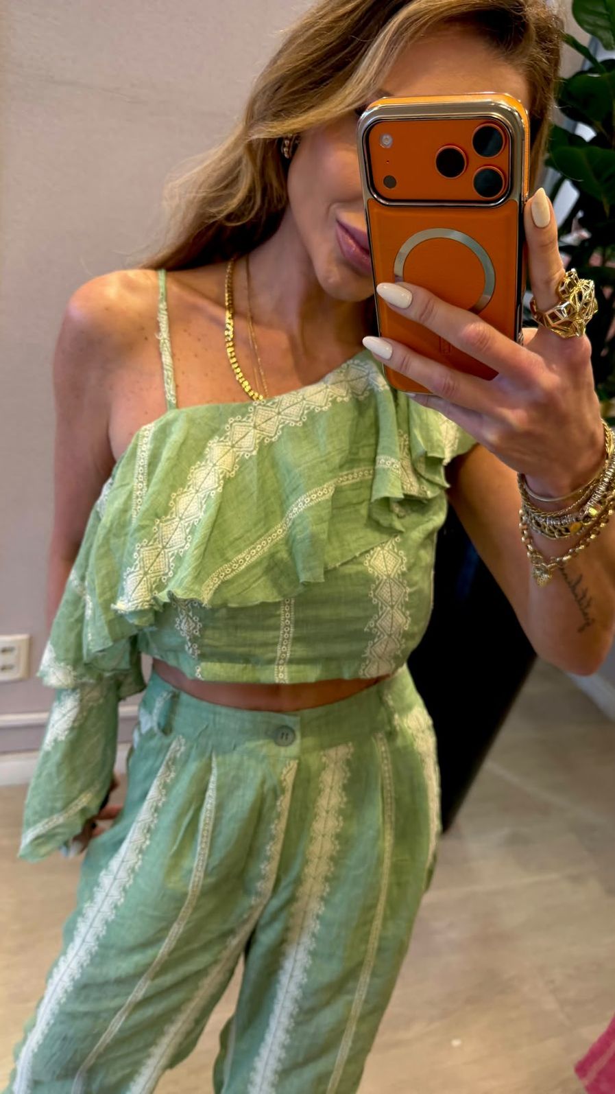 Conjunto Eliz Bordado cor Verde Conjunto Eliz Bordado cor Verde
