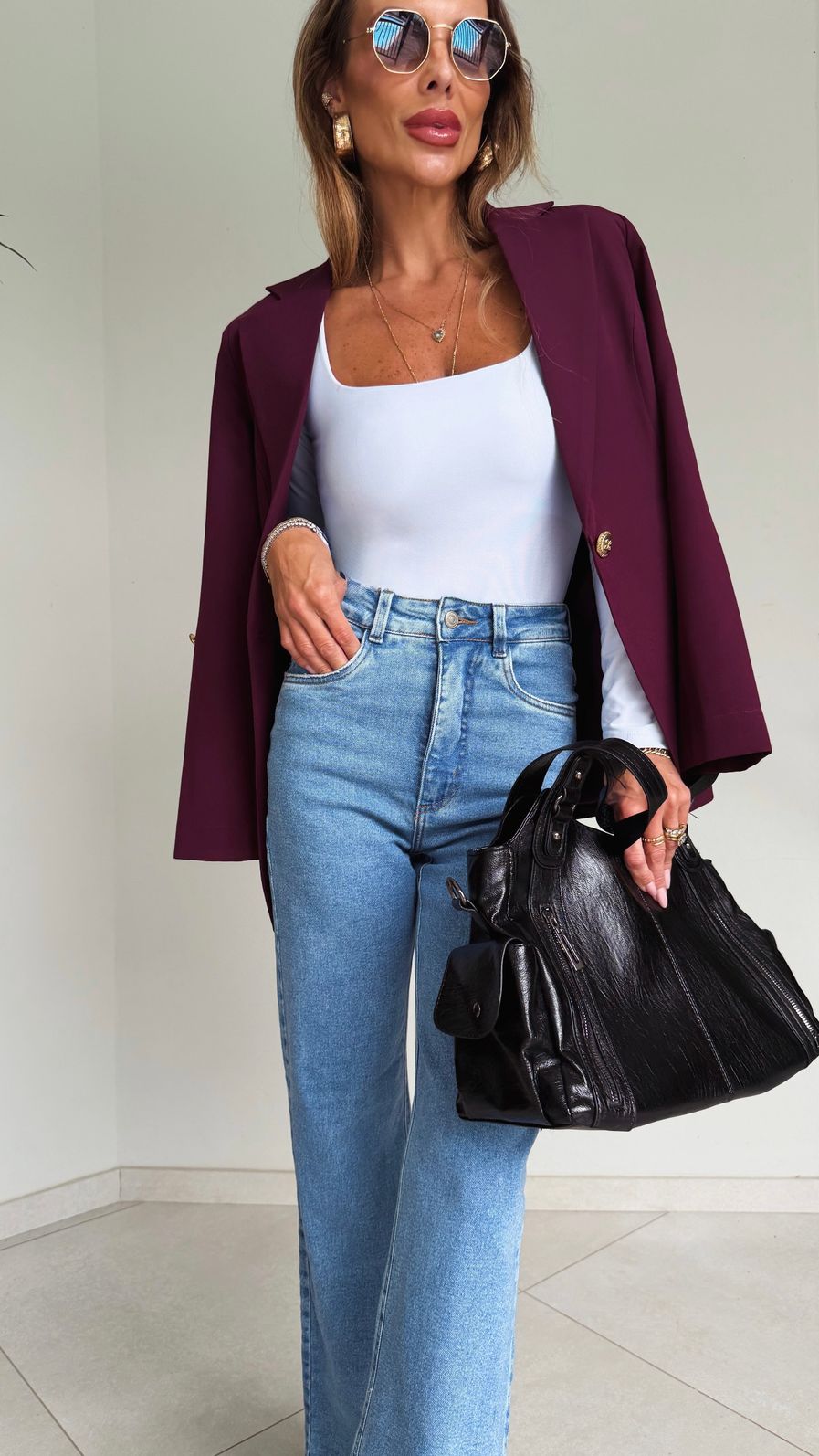 Calça Jeans Wide Leg DA Essentials Denim com Elastano Calça Jeans Wide Leg DA Essentials Denim com Elastano