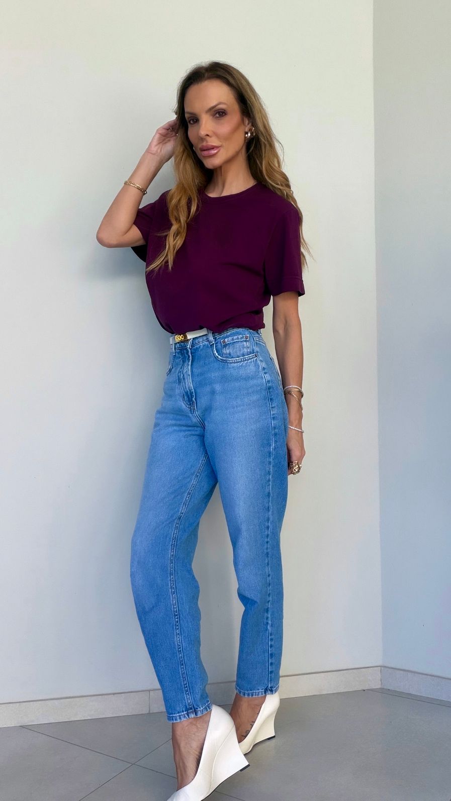 T-SHIRT SIGN ESSENTIAL ALGODÃO COR BURGUNDY