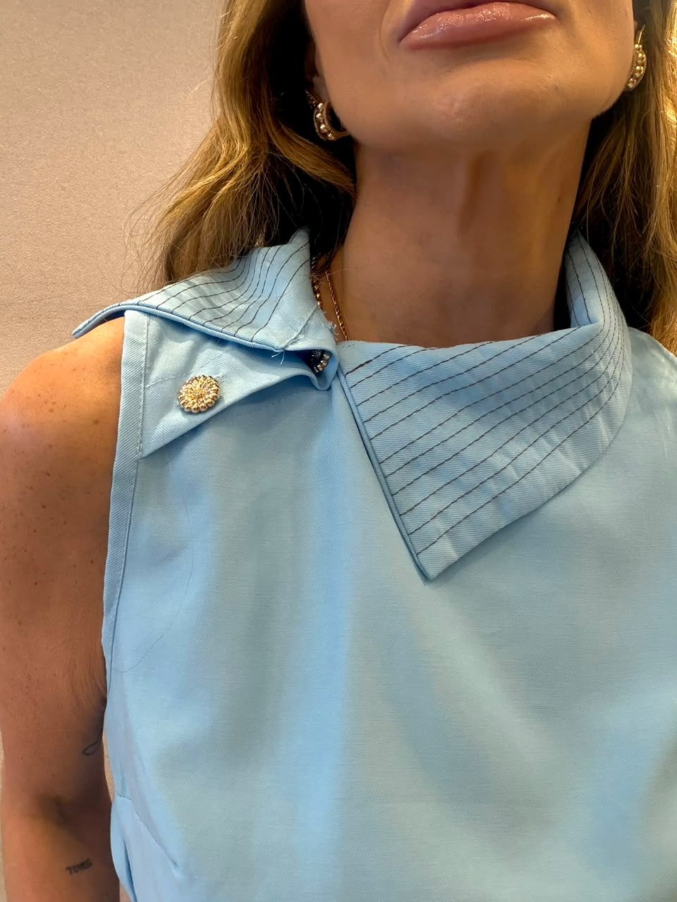 Conjunto Pesponto cor Azul Conjunto Pesponto cor Azul
