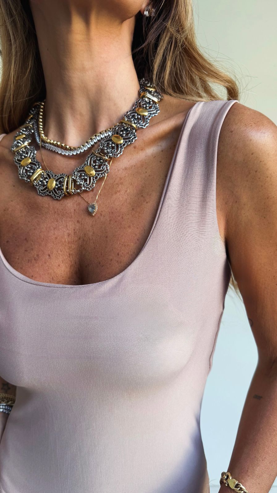 Body Regata Decote Quadrado em Suplex Premium cor Nude Body Regata Decote Quadrado em Suplex Premium cor Nude