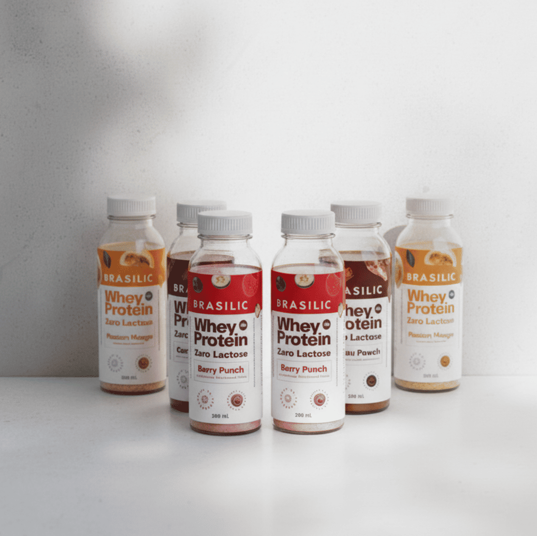 6 Unidades Whey Protein Concentrado Zero Lactose Sabores Sortidos Garrafinha - 2 de cada sabor