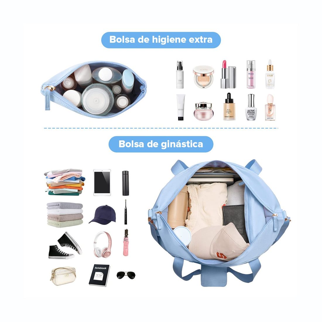 Kit de Mala Pequena de Bordo Porto Azul e Amarelo, Bolsa Journey Azul e Bege com Organizador Porta Sapato Turquesa e Bege Kit de Mala Pequena de Bordo Porto Azul e Amarelo, Bolsa Journey Azul e Bege com Organizador Porta Sapato Turquesa e Bege