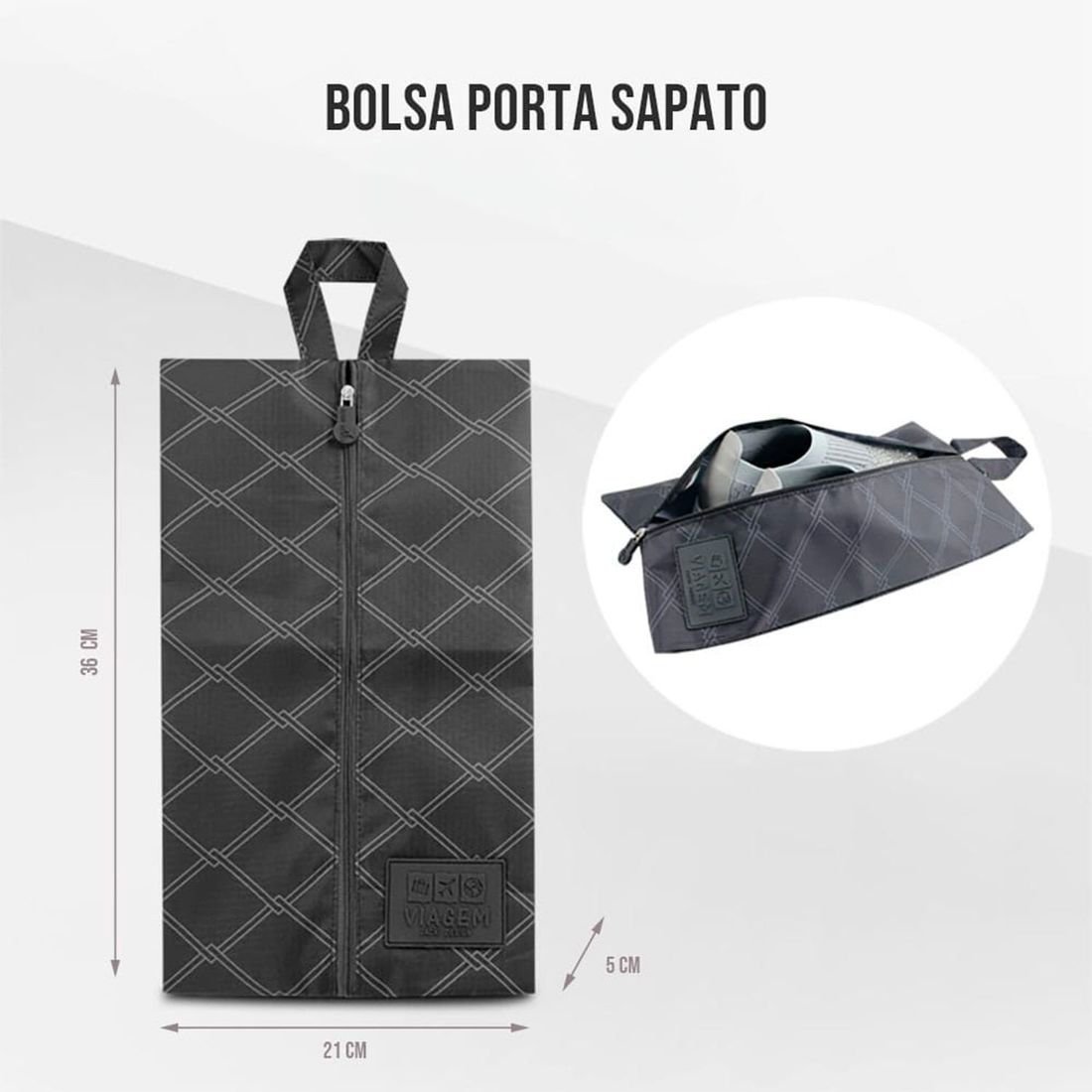 Bolsa Porta Sapato Listras Preto Bolsa Porta Sapato Listras Preto