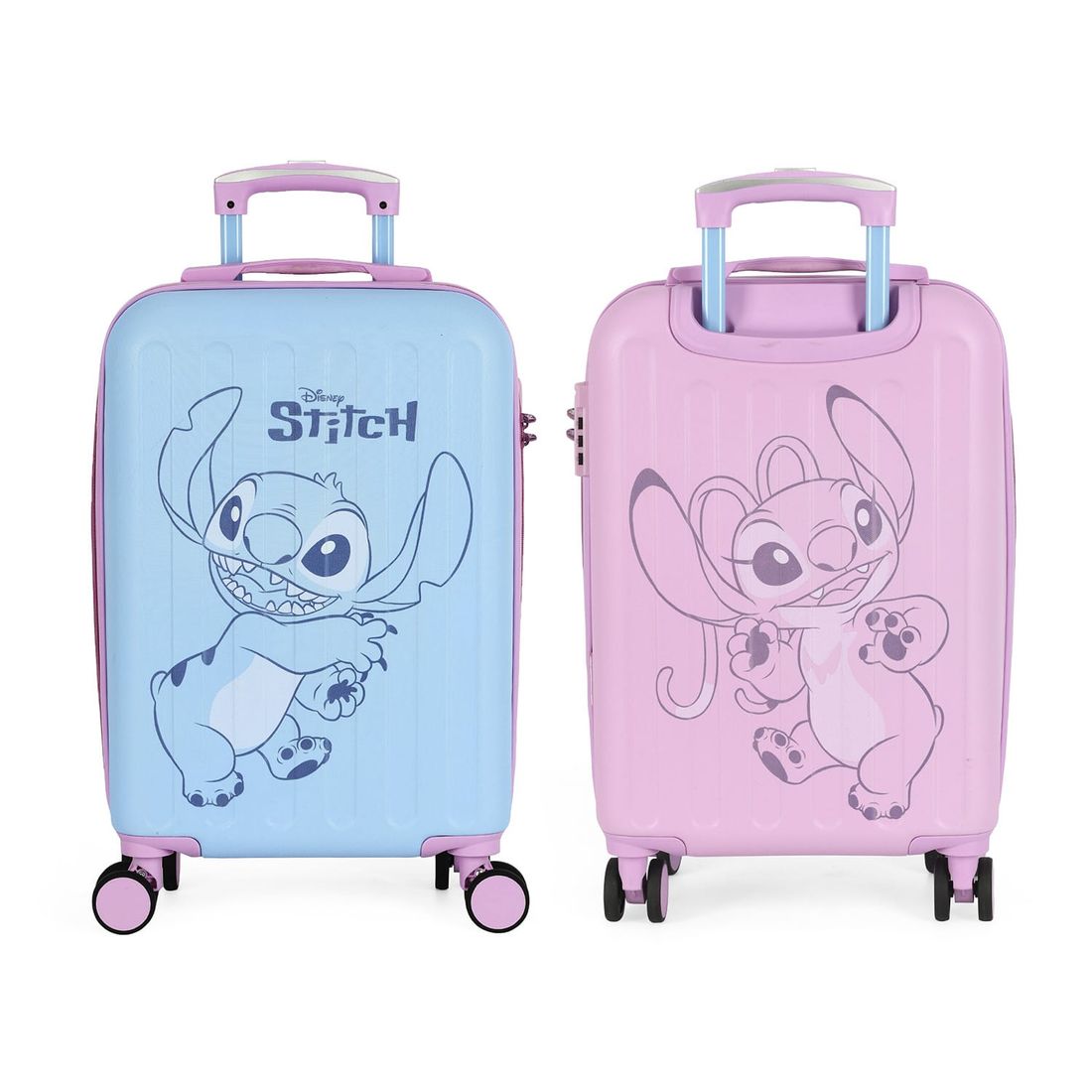 Mala de Viagem Pequena de Bordo em ABS Stitch Azul-Rosa Mala de Viagem Pequena de Bordo em ABS Stitch Azul-Rosa