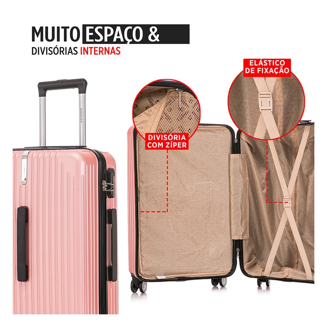 Mala de Viagem Pequena de Bordo 10kg Copenhague Rose Gold Mala de Viagem Pequena de Bordo 10kg Copenhague Rose Gold