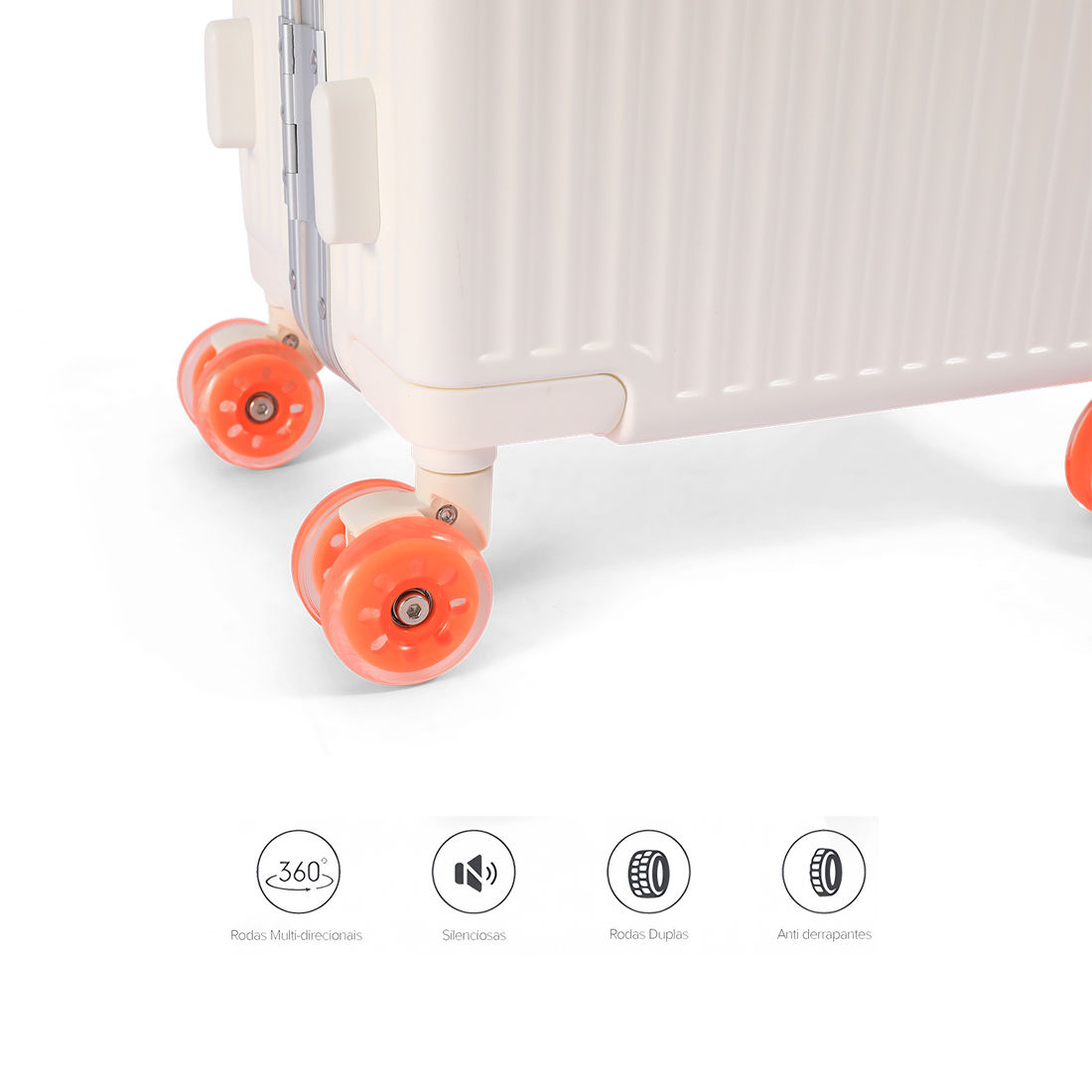 Mala de Viagem Pequena de Bordo 10kg em Policarbonato Veneza Maloa Branco Mala de Viagem Pequena de Bordo 10kg em Policarbonato Veneza Maloa Branco