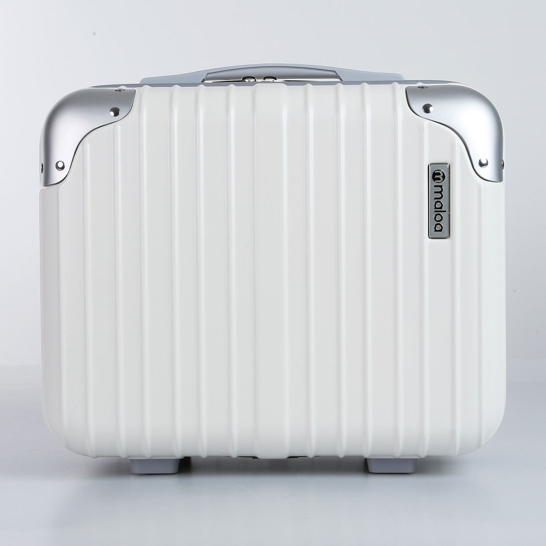 Conjunto Mala de Viagem Pequena de Bordo 10kg ABS Policarbonato com Expansor e Frasqueira Brasil Maloa Branco