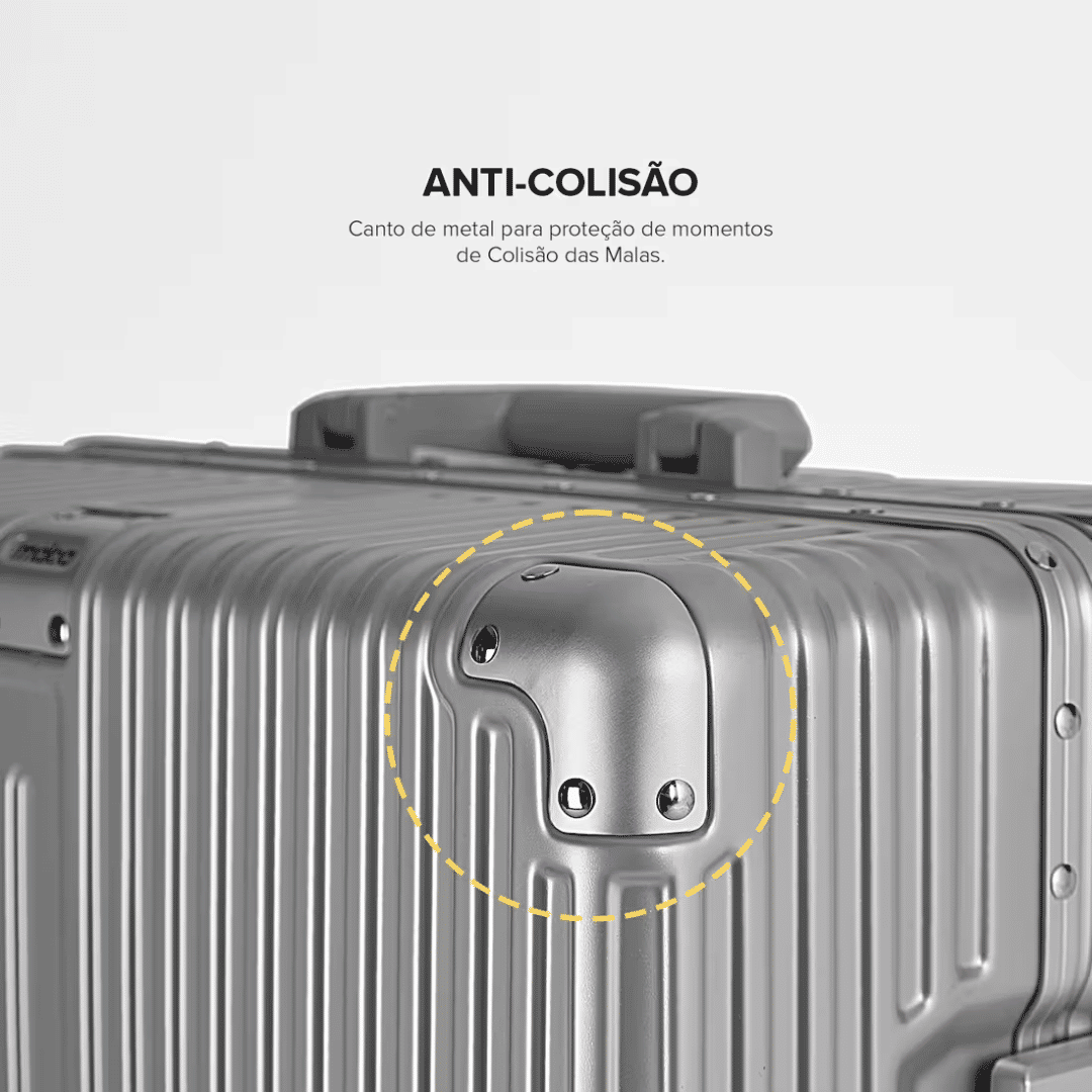 Mala de Viagem Grande 32kg Policarbonato ABS Noruega Maloa Prata Mala de Viagem Grande 32kg Policarbonato ABS Noruega Maloa Prata