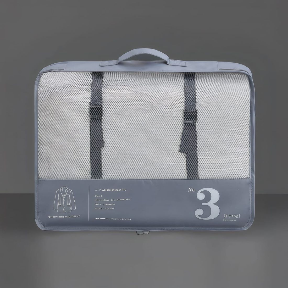 Kit Mala de Bordo 10kg e 23kg  Brasil Maloa Branco PC e ABS com 2 Kits Organizadores Travel To Live Cinza