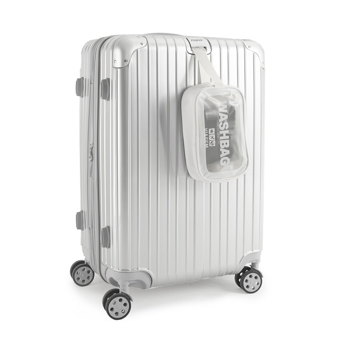 Mala de Viagem Média 23kg ABS Policarbonato com Expansor Brasil Maloa Prata Mala de Viagem Média 23kg ABS Policarbonato com Expansor Brasil Maloa Prata
