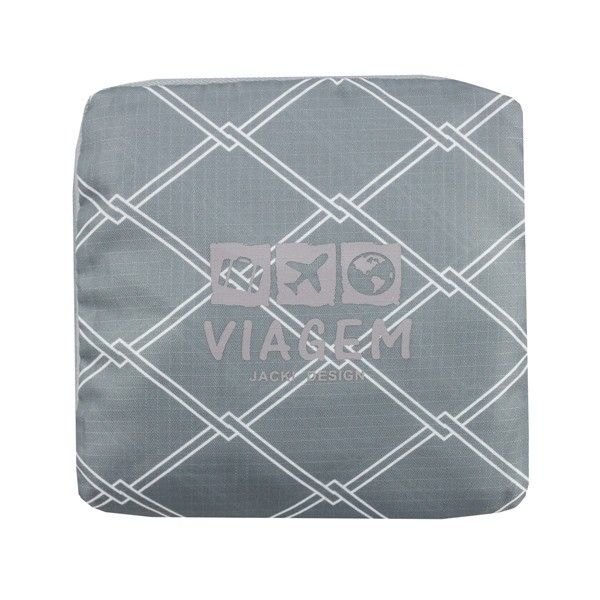 Bolsa De Viagem Dobrável Cinza Redonda Listras Bolsa De Viagem Dobrável Cinza Redonda Listras