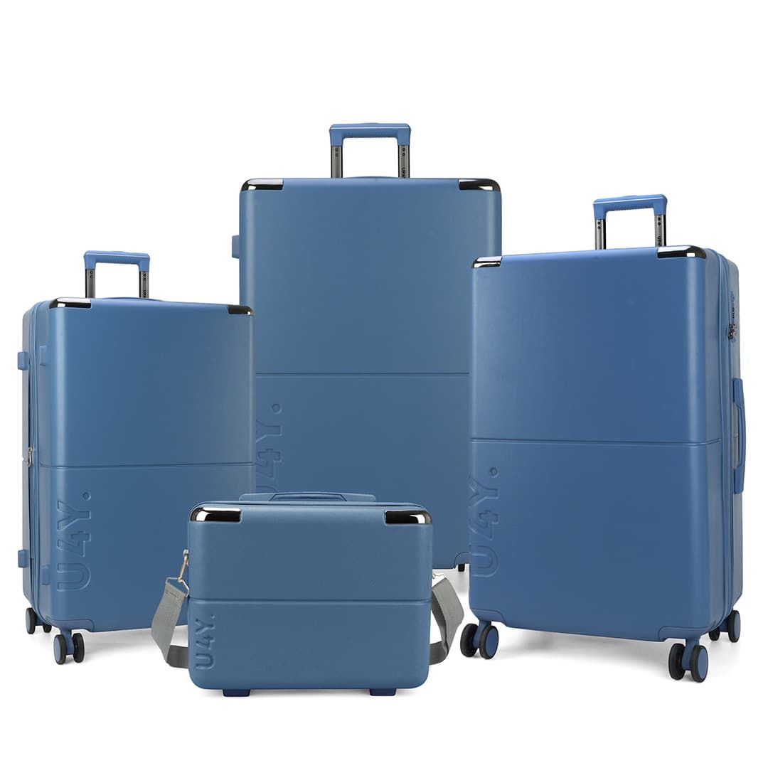 Kit de Malas de Viagem 3 Peças com Expansor e Frasqueira Katerini Azul Kit de Malas de Viagem 3 Peças com Expansor e Frasqueira Katerini Azul