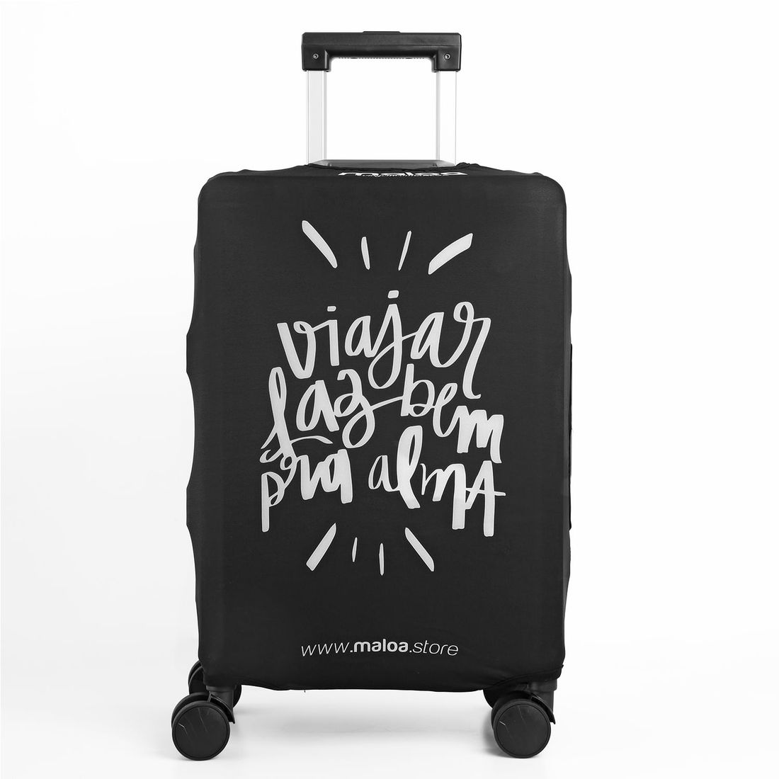Kit de Mala Media 23 kg e Grande 32 kg, Bolsa Confort Branca e 2 Capa Viajar Faz Bem M e G Preto Kit de Mala Media 23 kg e Grande 32 kg, Bolsa Confort Branca e 2 Capa Viajar Faz Bem M e G Preto
