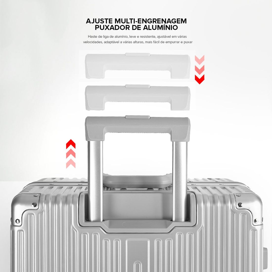 Kit de Viagem com 4 Peças Policarbonato ABS Noruega Maloa Prata