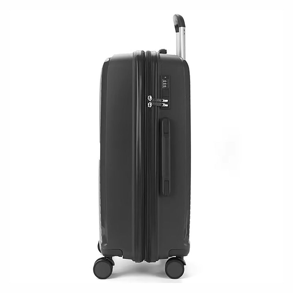 Kit Mala de Viagem 3 Peças em Polipropeleno Granada Preta com Expansor Kit Mala de Viagem 3 Peças em Polipropeleno Granada Preta com Expansor