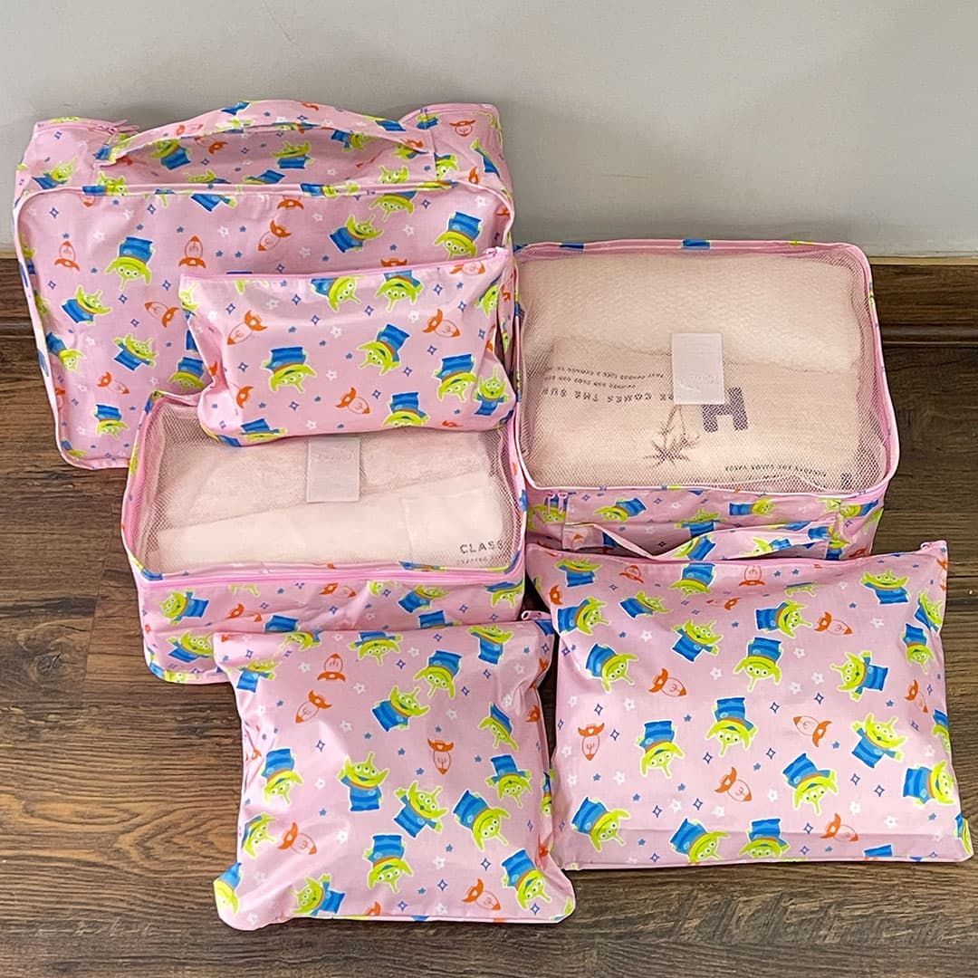 Kit Organizador De Mala 6 Peças Toy Story Rosa