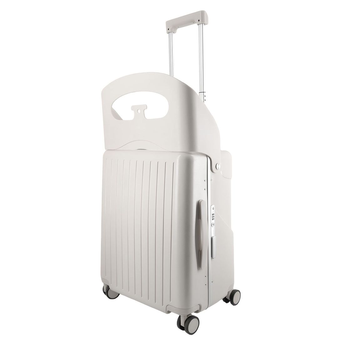 Kit de Malas de Viagem Média 23 kg e Pequena de Bordo 10kg com Assento Infantil PC Grécia Maloa Branco Kit de Malas de Viagem Média 23 kg e Pequena de Bordo 10kg com Assento Infantil PC Grécia Maloa Branco
