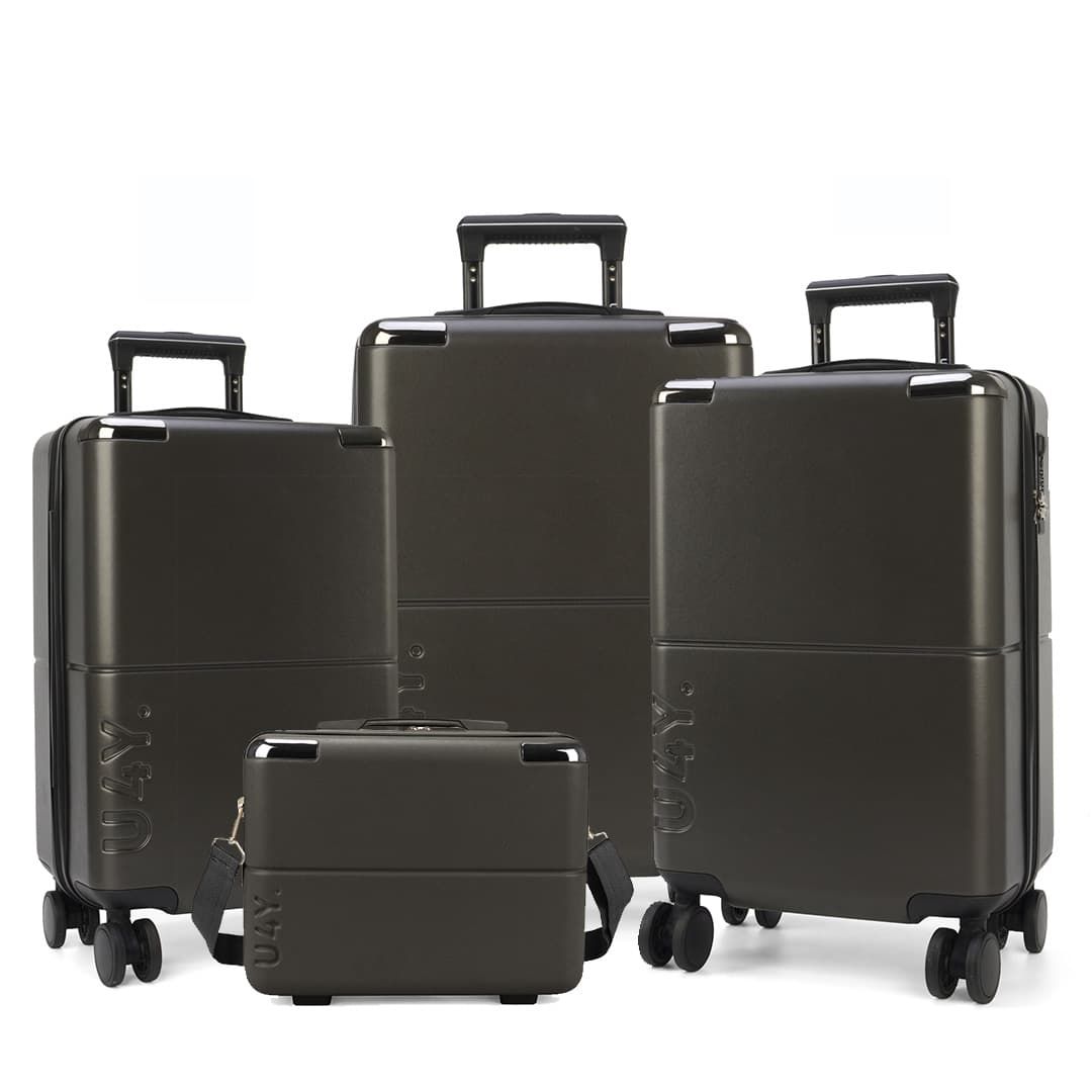 Kit de Malas de Viagem 3 Peças com Expansor e Frasqueira Katerini Grafite Kit de Malas de Viagem 3 Peças com Expansor e Frasqueira Katerini Grafite