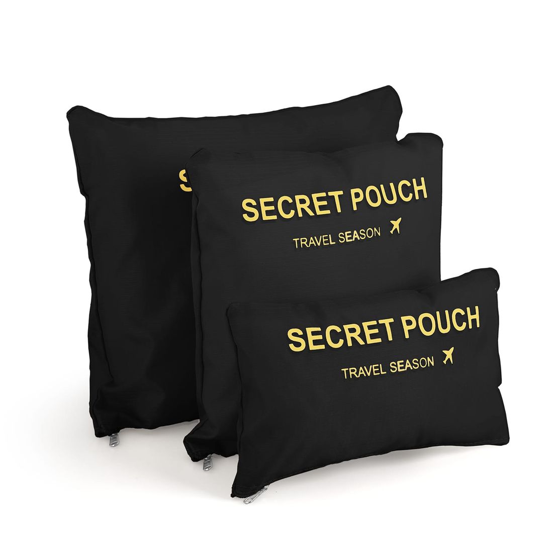 Kit de Mala Pequena 10 kg Holanda Preto e Branco com Organizador de Mala Laundry Pouch Preto e Rosa