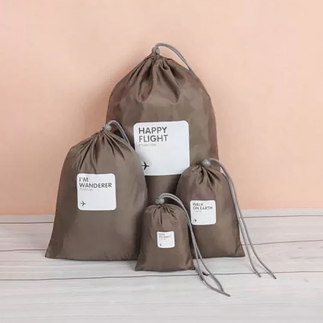 Kit Sacos Organizadores 4 Peças Color Marrom