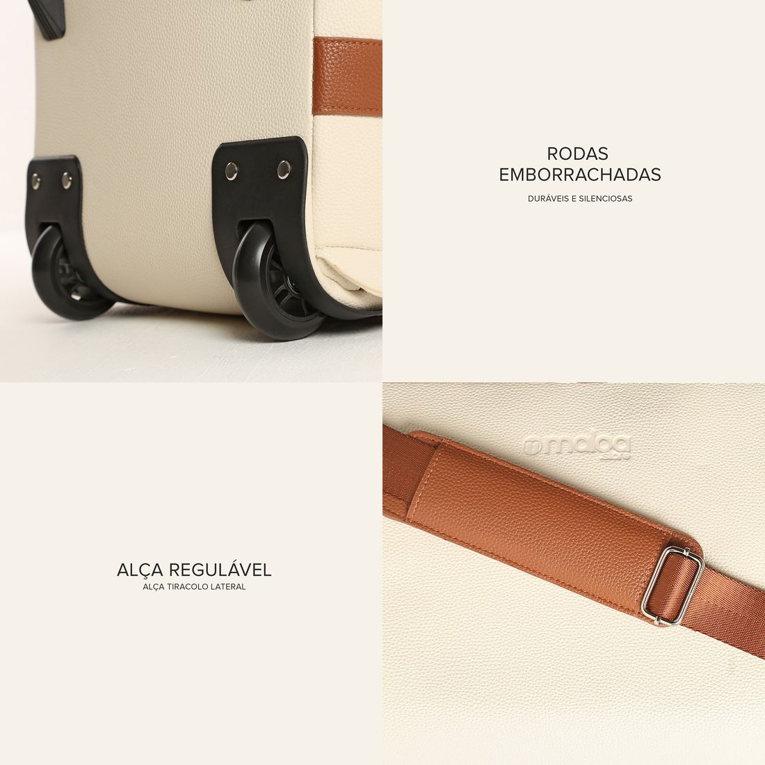 Conjunto  Bolsa de Viagem Executiva Multifuncional 9 em 1 Bege e Maletas Porta Vinho para Viagem Maloa Conjunto  Bolsa de Viagem Executiva Multifuncional 9 em 1 Bege e Maletas Porta Vinho para Viagem Maloa