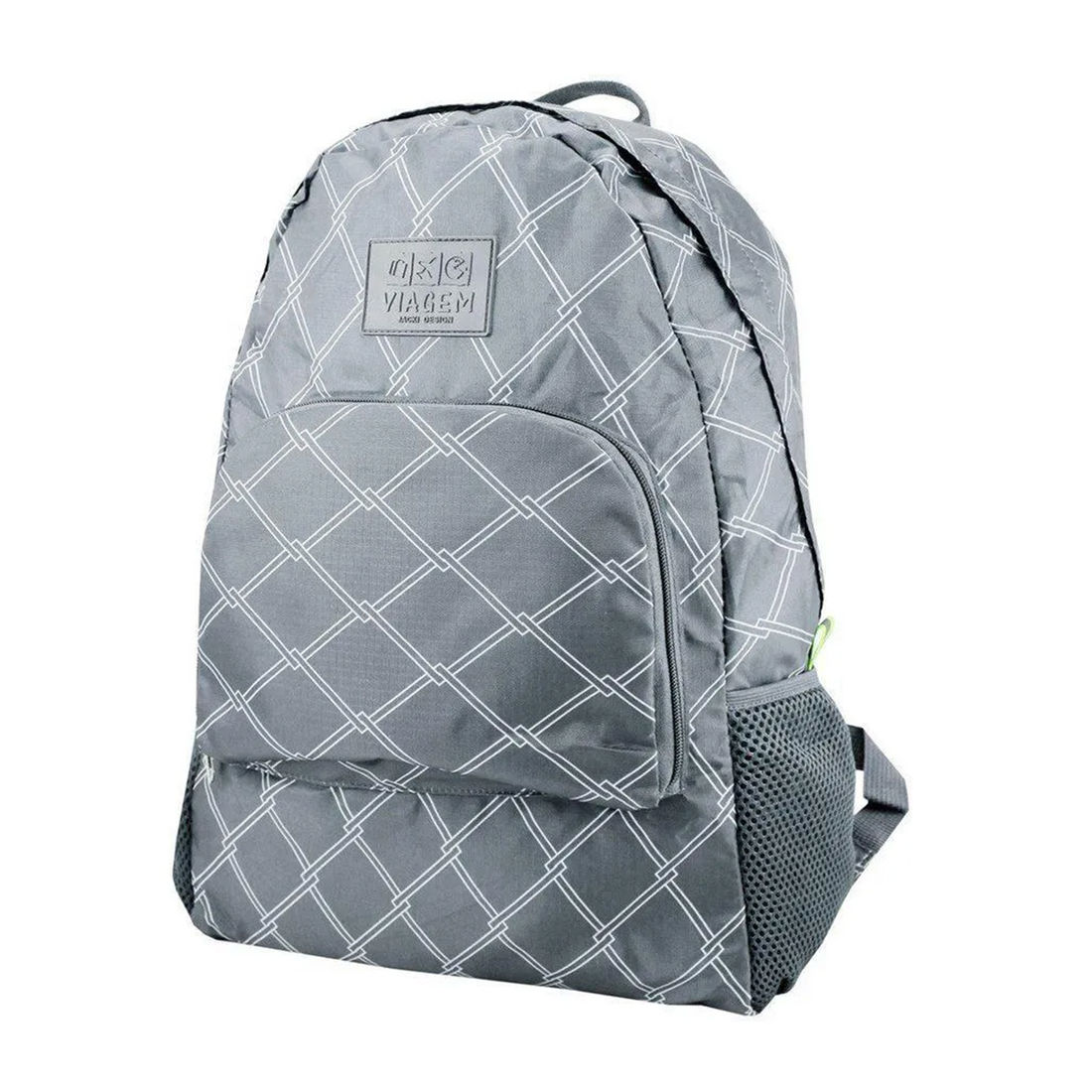 Mochila Dobrável Cinza Listras