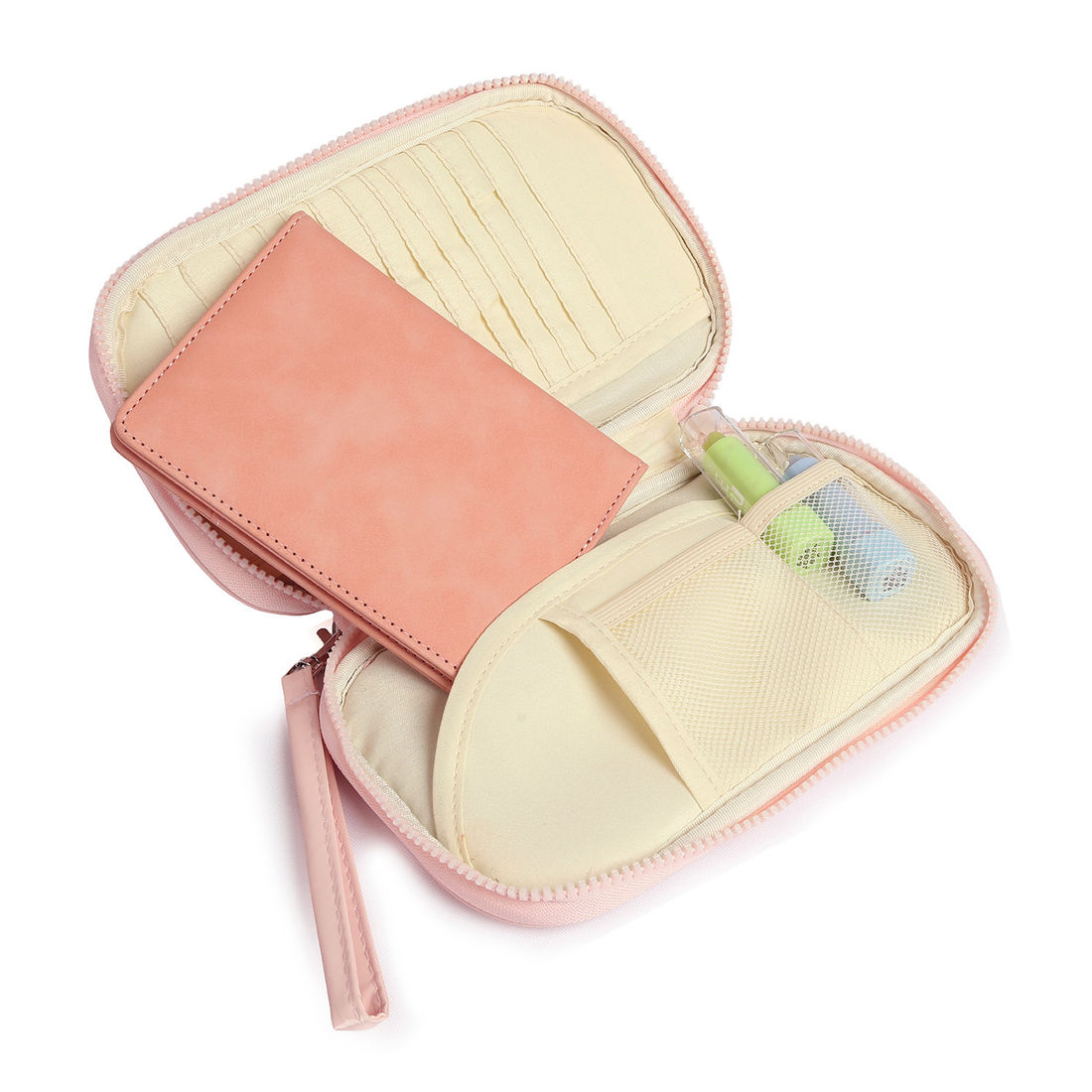 Kit de Acessórios Multifuncional com Necessaire, Porta Passaporte e Porta Notebook 14 Polegadas Puffer Maloa Rosa Kit de Acessórios Multifuncional com Necessaire, Porta Passaporte e Porta Notebook 14 Polegadas Puffer Maloa Rosa