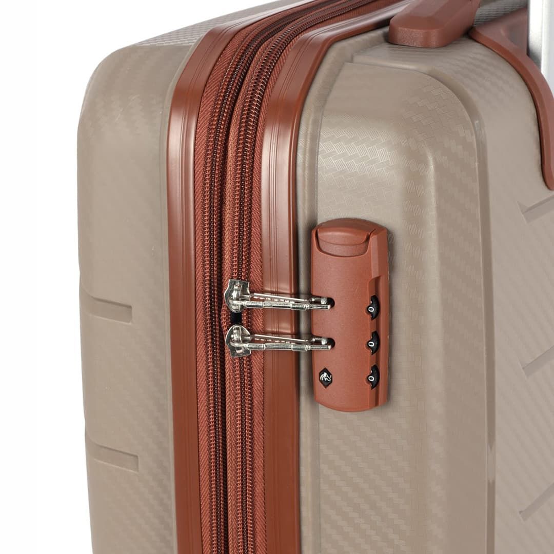 Mala de Viagem Pequena de Bordo Polipropileno Provença Champanhe Mala de Viagem Pequena de Bordo Polipropileno Provença Champanhe