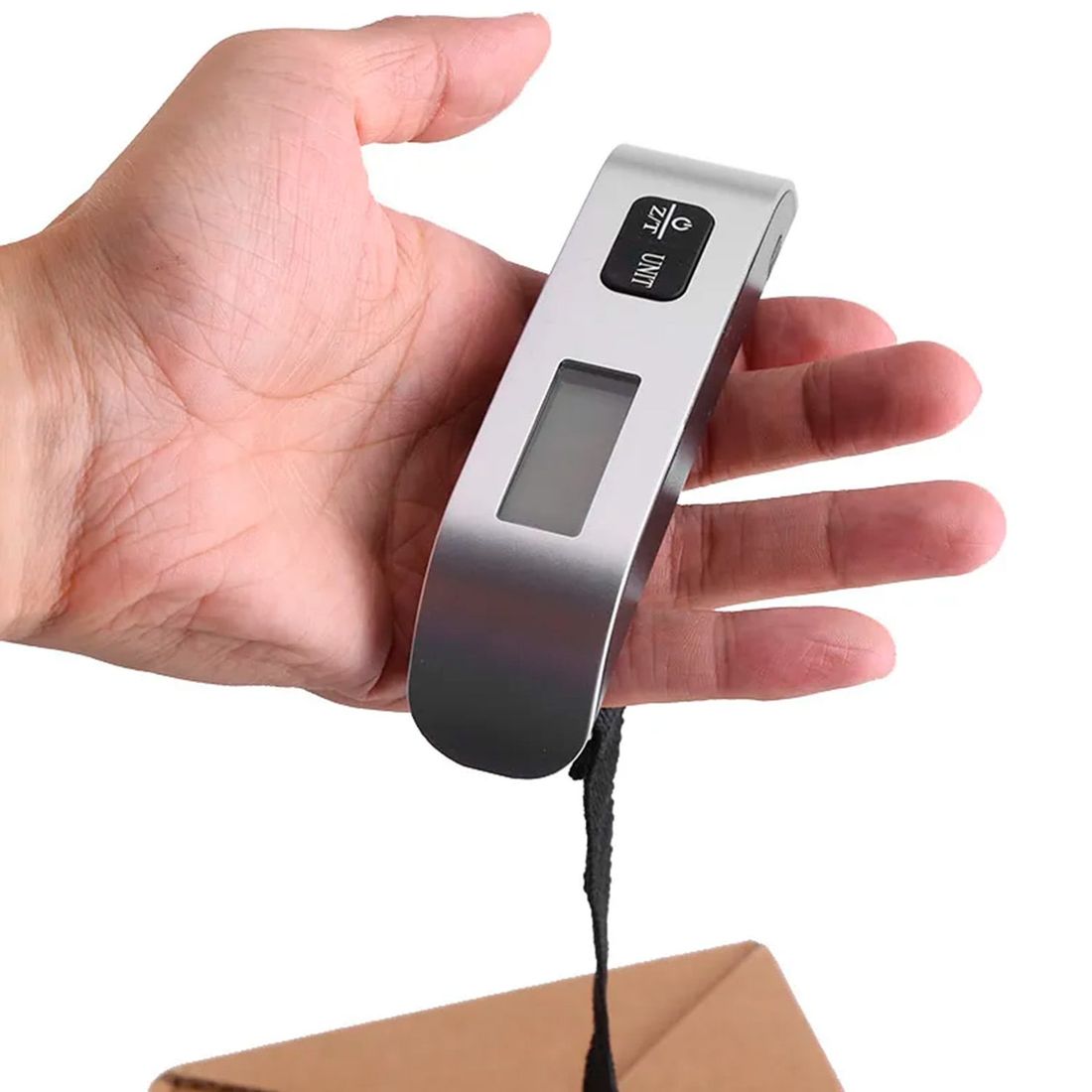 Balança Digital de Mao Portátil para Bagagem Prata