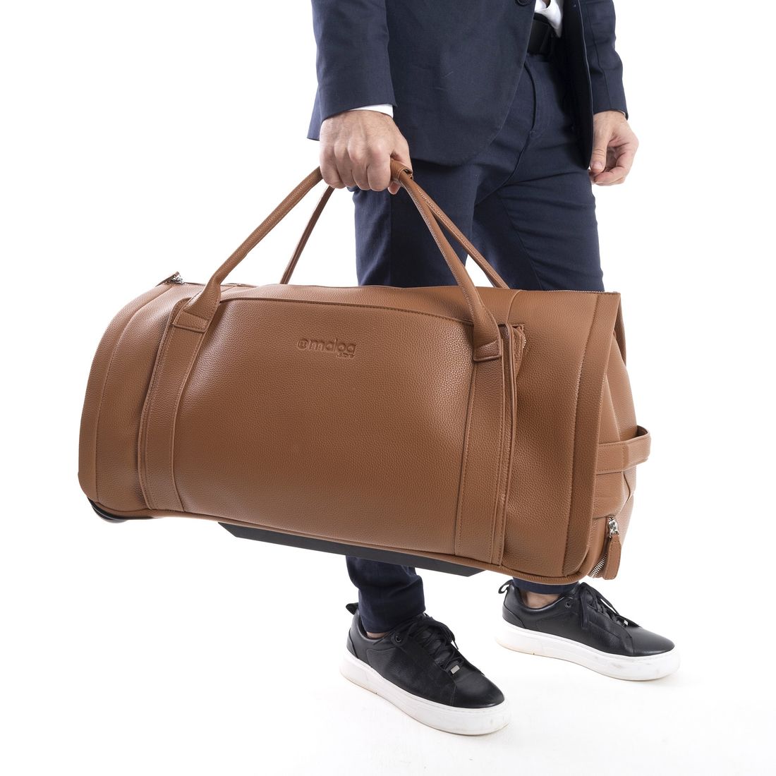 Conjunto Bolsa de Viagem Executiva Multifuncional 9 em 1 Marrom e Maletas Porta Vinho para Viagem Maloa